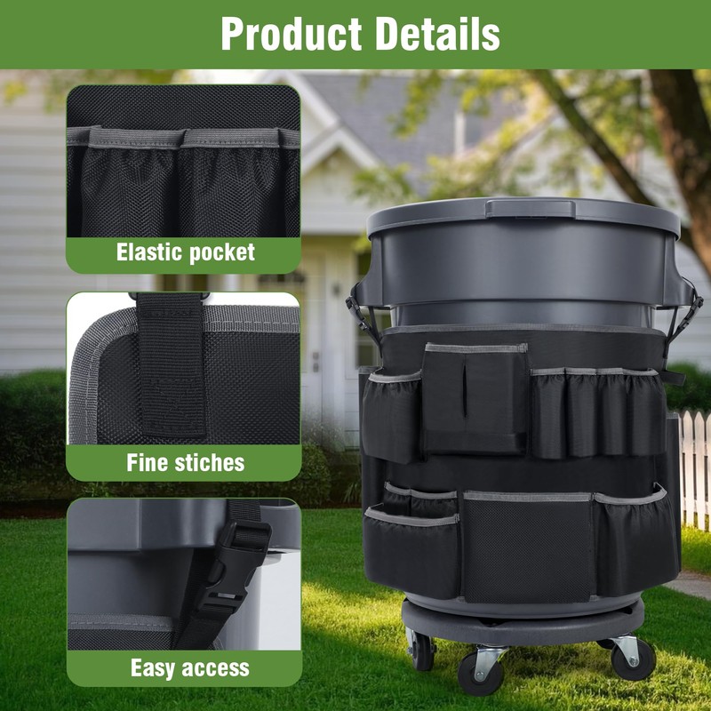 Speqerk Trash Can Caddy Bags Fit 32-55 Gallon Garbage Bin,