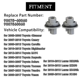 AUPARTIK 2Pcs Front Turn Signal Light Bulb Socket Fit for Toyota Tacoma Tundra Sequoia Venza Corolla Camry 4Runner RAV4 Replaces 90075-60060 9007560060