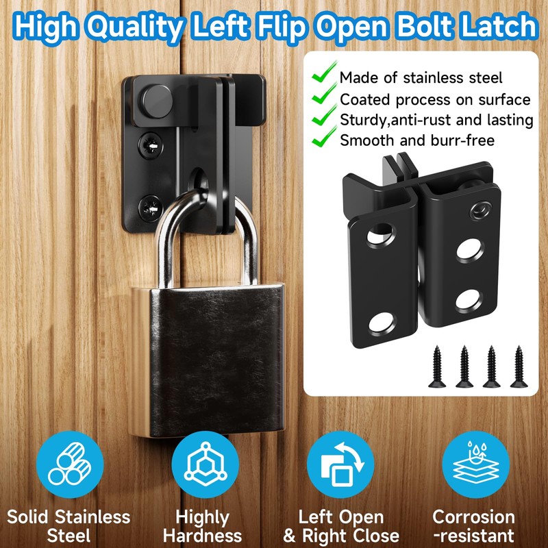 Door Bolt Stainless Steel Lockable Door Lock Small Bolt Lock