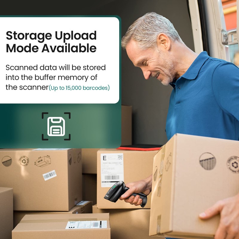 Barcode Scanner with Stand, Bluetooth and Wireless Barcode Scanner, Inventory