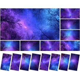 8 Pcs Fluorescent Light Covers with 80 Magnets Decorative for Classroom Ceiling Light 4 x 2 Feet Magnetic Light Covers Filter Easy Install for Office Hospitals & Home Drop Ceiling Supplies （Night）