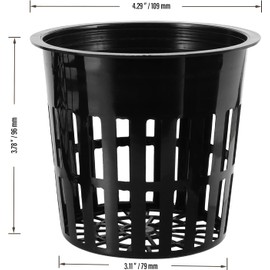 MUKLEI 50 Pack 4 Inch Net Pots, Plastic Nursery Pots Net Cups Garden Slotted Mesh Cup Plant Net Cups Wide Lip Bucket Baskets with Pen and 50 PCS Plant Labels for Hydroponics, Storage Containers