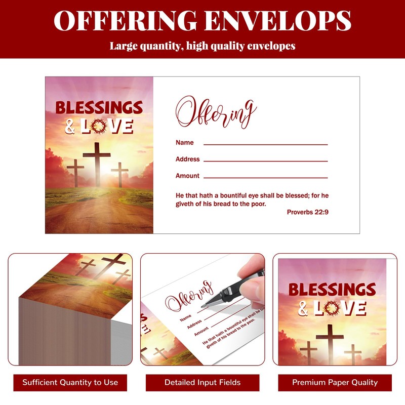 Woanger 500 Count Tithes and Offering Envelopes for Donation Envelope
