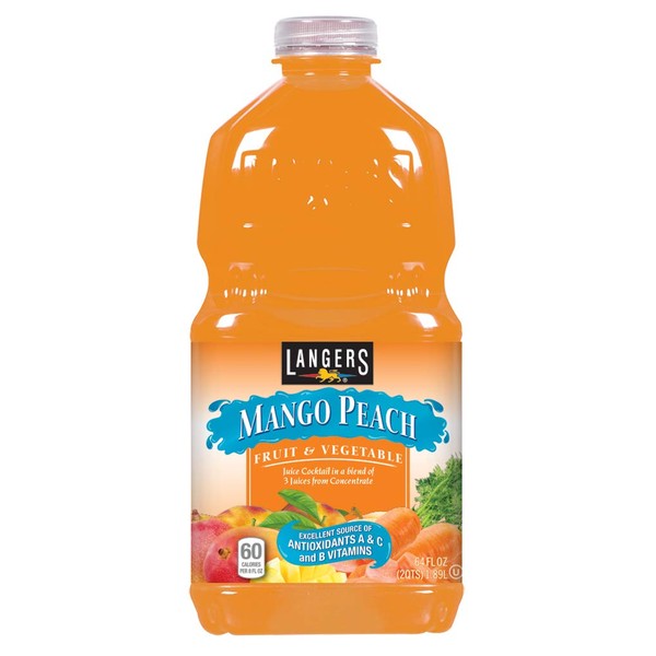 Langers Fruit and Vegetable Juice, Mango/Peach, 64 Ounce (Pack of 8)