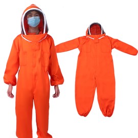 Orange Beekeeper One Piece Bee Suit Beekeeping Protective Clothes Beekeeping Equipment(L )