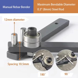 Manual Rebar Bender Small Pipe Bender Hand Rebar Bender Desktop Workbench Bending Tool for Bending of 1/4" Pipe