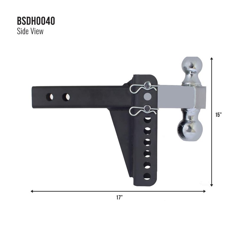 Trailer Valet Blackout Adjustable Drop Hitch – 14,000 lb Capacity