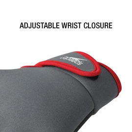 Speedo - Guantes de natación Unisex para Entrenamiento acuático, Color Gris carbón/Rojo, Talla Mediana