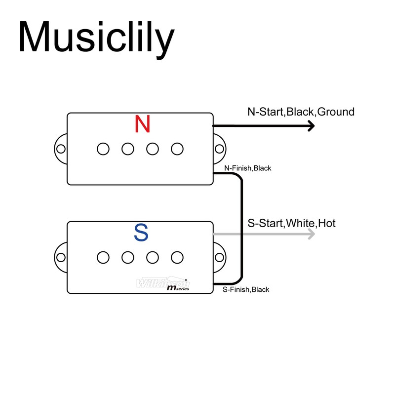 Wilkinson WOPB Vari Gauss Ceramic 4-String Precision Bass Humbucker Pickups