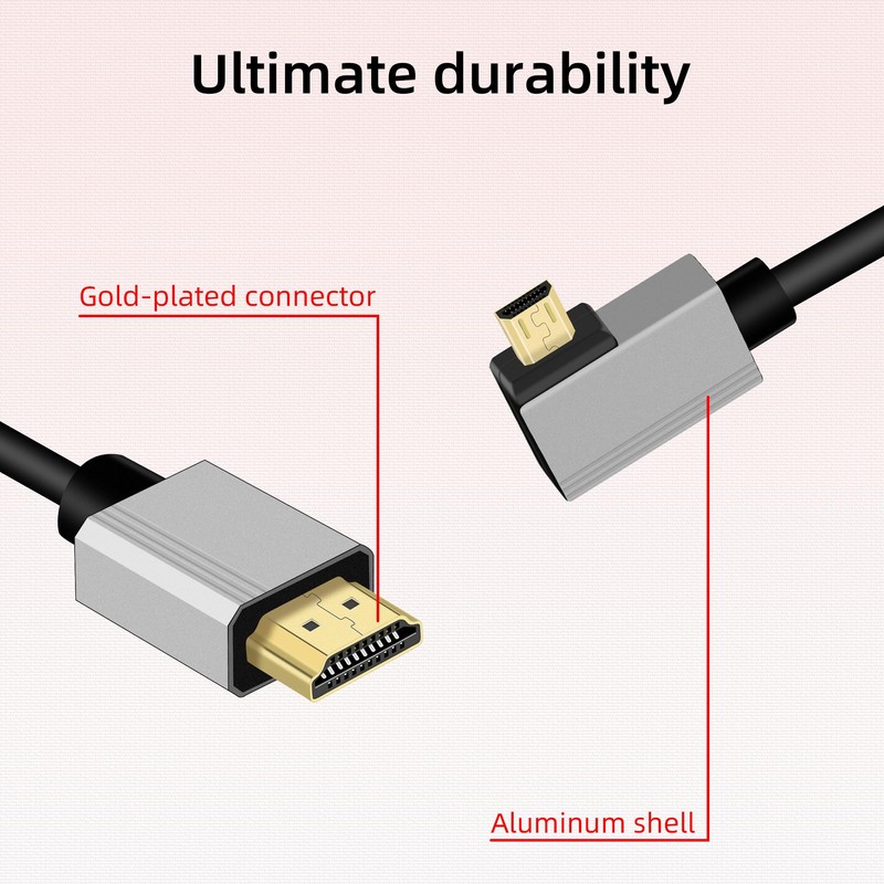 RIIEYOCA 4K Micro HDMI to HDMI Short Coiled Cable, 90