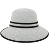 Straw Packable Sun Hat with Black Sash- Wide Front Brim