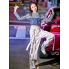 Summer Kids' Hip Hop Dance Outfit for Stage Performance Tylyuseu 4-Piece Set + 140cm