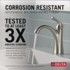 Delta Arvo Brushed Nickel Bathroom Faucet 1 Hole, Single Hole