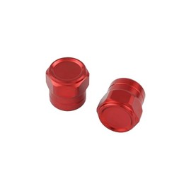 POSH 001800-02 Motorcycle Goods Full Billet Air Valve Cap, Short Design, 2 Pieces, Red