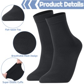 Utensilsto 6 Pairs of Socks Men Women 39-42 Cotton Socks White & Black Men's Socks Women's Socks Breathable Thin Socks for Work Leisure Business Everyday, Black, 39 - 42