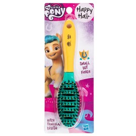 HAPPY HAIR: Mini Brush - My Little Pony Hitch - Bristles and Pins Designed to Detangle and Smooth All Hair Types - Great for Toddlers, Shorter Hair & Pets