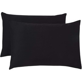 Pillow cases 2 Pack – Soft Brushed Microfiber Envelope Closure (Black, 2 PACK)