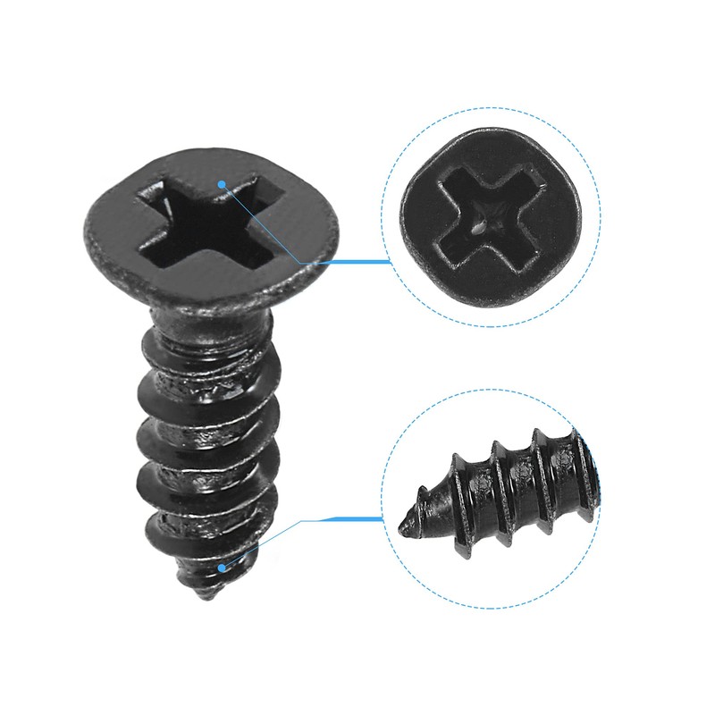 sourcing map M4 x 12 mm Wood Screws Phillips Flat
