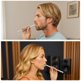 Medoparts Professional Metal Vocal Training Straws,Singing Breath Control Aid,Portable Voice Exerciser,Improve Tone Resonance and Vocal Technique,For Singers and Teachers (C)