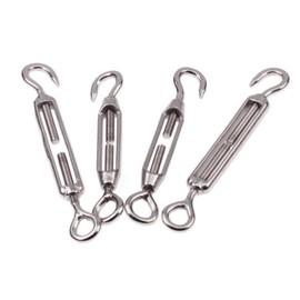 Pack of 8 Turnbuckle Wire Tensioner M5 Stainless Steel Turnbuckle with Hook and Eye Garden Wire Tensioner Kit for Awning Rope or Washing Line