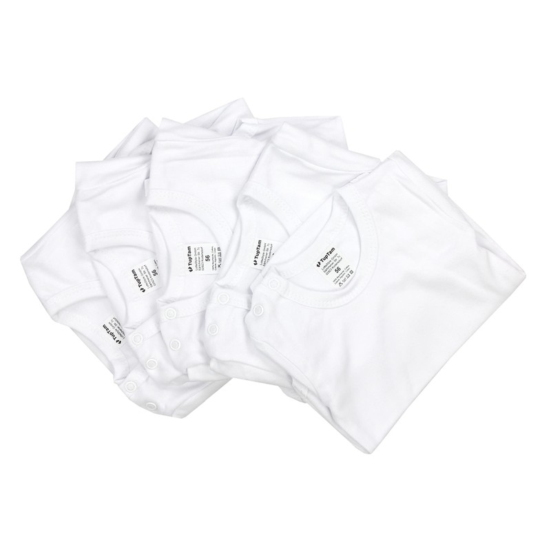 TupTam Baby Boys’ Long-Sleeved Bodysuit, Plain Colours, Pack of 5