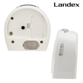 LANDEX YT5300WH Alarm Clock, Analog, Quiet, Continuous Second Hand, Light, Snooze Function, White