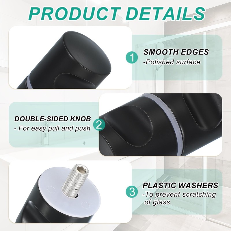 PATIKIL Glass Shower Door Handle, Aluminum Alloy Back-to-Back Shower Door
