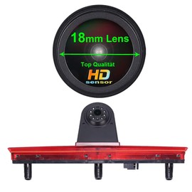 Navinio 1280 x 720 Pixel Car Third Roof Top Mount Brake Light Camera Brake Light Reversing Camera IR Light for VW T5 Bus Transporter Multivan Caravelle Business Third 3rd Stop Light 2003-2015 Year of