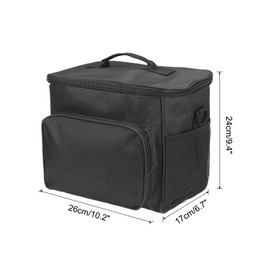 PATIKIL Lunch Box for Women/Men, Insulated Cooler Lunch Bag Thermal Tote Bag Reusable Lunch Container 9.4x6.7x10.2 Inch for Work Picnic Outdoor, Black