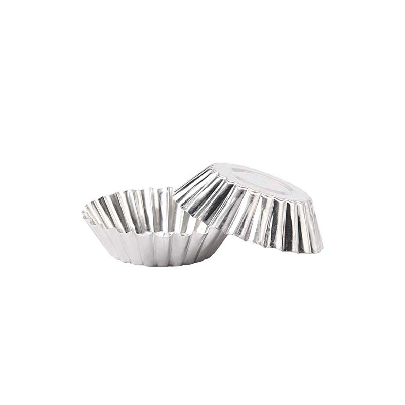 KDDOM 10 Pcs Stainless Steel Mini Tart/Pie Pans Reusable Tartlet