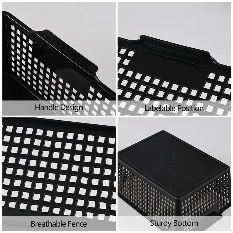 Guankan Kitchen Storage Basket Bin Set of 3, Plastic Organizer