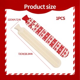 Long Hot Water Bottle Christmas Hot Water Bottle with Knitted Cover 2L Long Hot Water Bottle for Neck and Shoulder 72 cm Christmas Hot Water Bag for Women Men Kids Adults