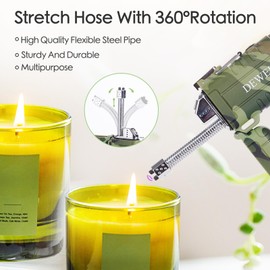 360 Flex Electric Candle Lighter, Plasma USB-C Rechargeable Arc Lighter, Flameless BBQ Hunting Lighter, Waterproof LED Flashlight Lighter, Christmas Stocking Stuffers for Him Adults Dad Husband Guys