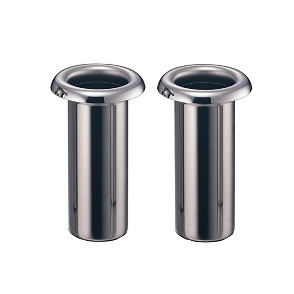 Flower Stand for Graves, Premium Stainless Steel, Medium Insert, No Brim, Tube Diameter: 2.3 inches (58 mm), Ring Bottom Depth: 5.7 inches (145 mm), Set of 1 to 2 (Large)