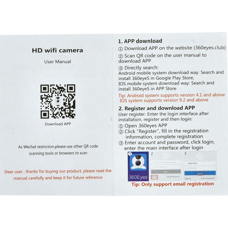 1.3MP 960P HD Wifi Panoramic Light Bulb Camera Home Security