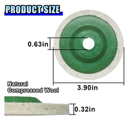10PCS 4 Inch Wool Felt Car Polishing Wheel Disc Pad, Bore Dia Polishing Wheel Pad for 100 Angle Grinder, Round Buffing Wheel Disc for Metal, Marble, Wood (10PCS)