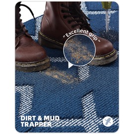 Color&Geometry Front Door Mat Indoor Entrance- Absorbent, Dirt Trapper, Non Slip, Washable Doormat, 20"x31.5" Indoor Door Mat Navy Blue Entrance Rugs Indoor Rugs for Entryway