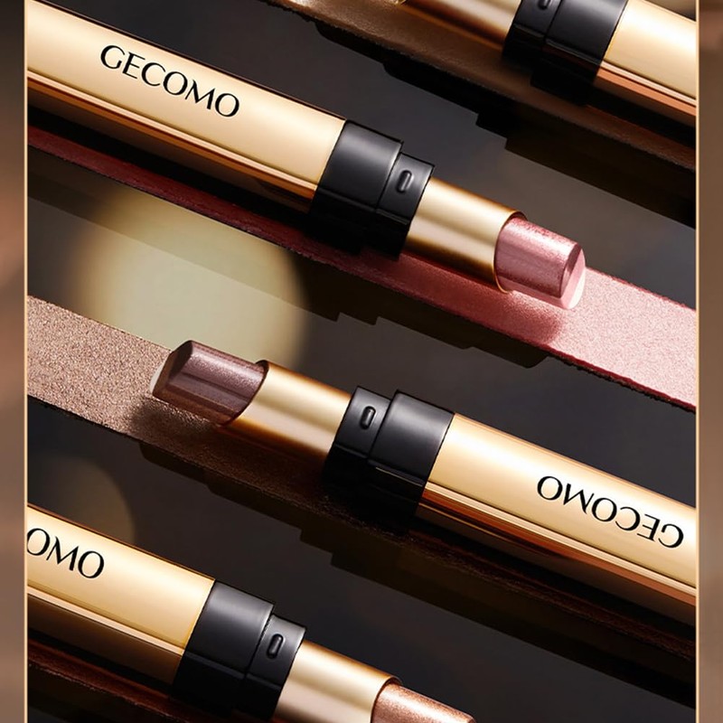 GECOMO 3-Color Gradient Eye Shadow Stick, Pearl Gloss, 24 Hours
