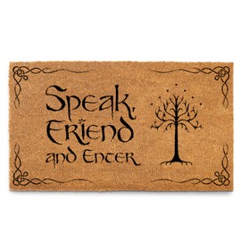 MAINEVENT Speak Friend and Enter Doormat 30x17 Inch, Trilogy Merchandise Welcome Mat for Covered Outdoor, Fan Gift, Fantasy Decor, Front Door Nerd Gift, Geek Decor, Nerdy Door Mat