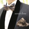 Champagne Gold Paisley [Bow Tie & Pocket Square] Set of