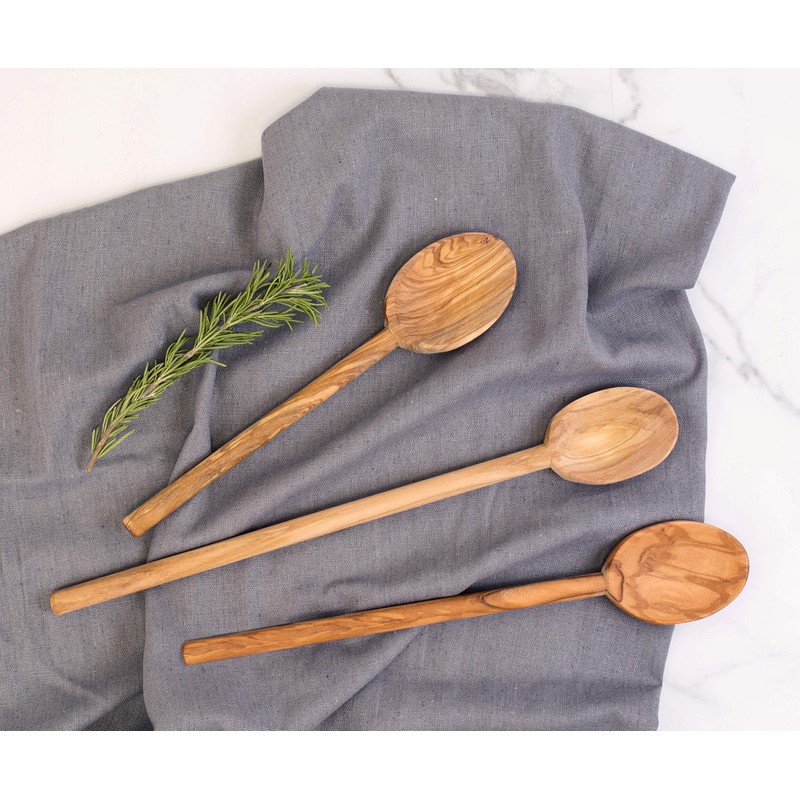 Italian Olive Wood Cooking Spoon, Handcrafted in Europe, 12-Inch