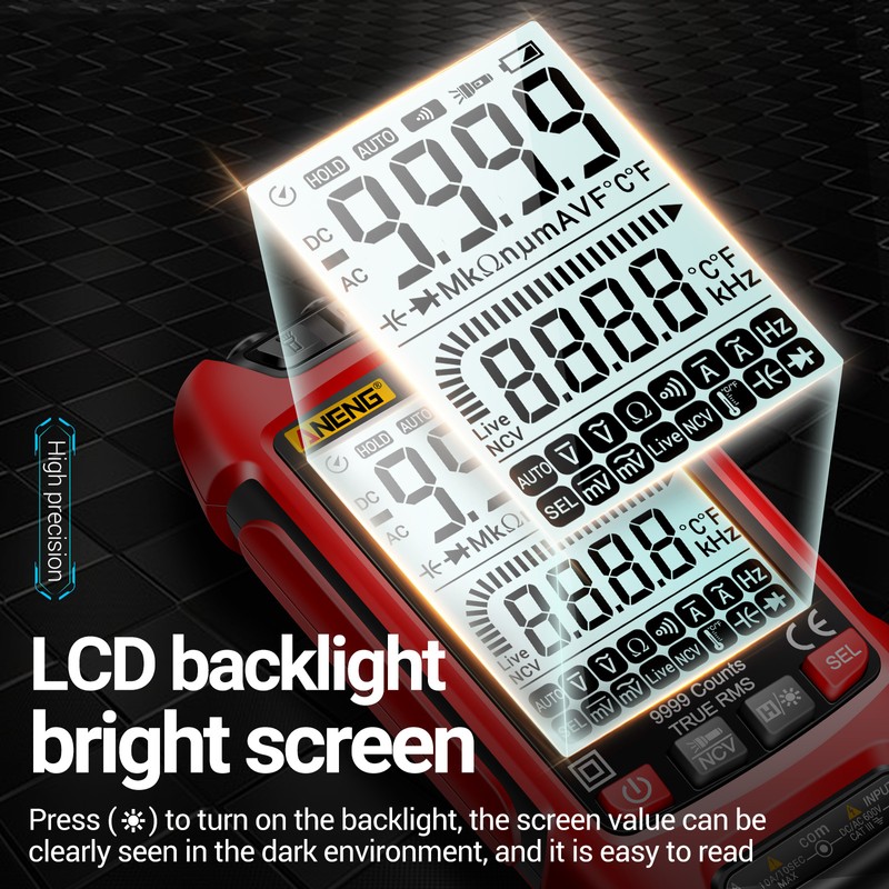 ANENG SZ02 Smart Digital Multimeter Auto Range 9999 Counts NCV