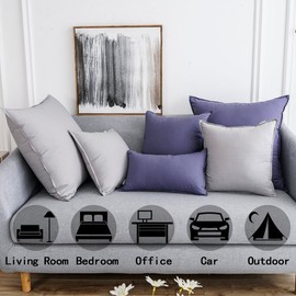 Jeanerlor SureGuard Pillowcase Cousion Cover Decor Cotton Linen with Unique Design to Embellish Wedding Party Gift Car, 20"x20"(50 x 50cm), Silver Grey