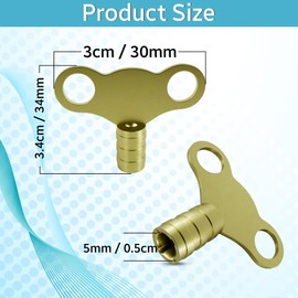 WedDecor Solid Brass 5mm Radiator Key, Universal Radiator Valve Caps Key-Radiator Bleed Key for Optimizing Air Venting & Central Heating Systems, Radiator Bleeding Key UK Valve Clock Key, Pack of 2