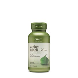 GNC Herbal Plus Ginkgo Biloba 120mg Supplement, Vegetarian, Supports Mental Sharpness, 100 Servings