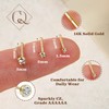 GEMQUEEN 14K Gold Nose Rings Studs : Solid Gold 20G