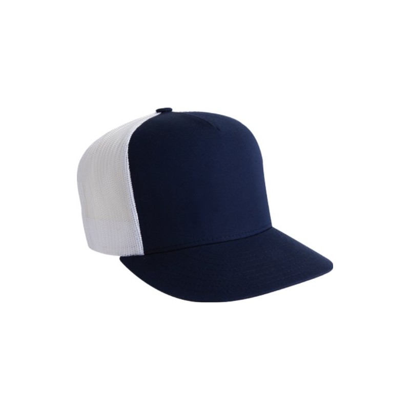 Flexfit Adjustable Snapback Classic Trucker Hat 6006 (Navy/White)