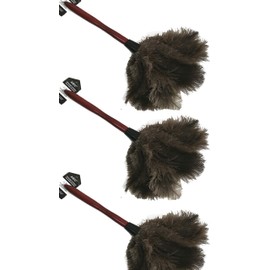 AAYU Brand 3 Pack -Premium Ostrich Feather Duster 14.5 inch Long | Natural Duster for Cleaning and Feather Moping | Genuine Ostrich Feather Duster Long Handle | Easy to Clean Dusters (36 cm X 3pk)