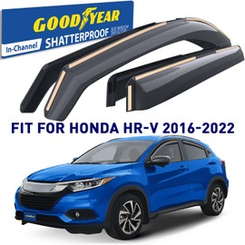 Goodyear Shatterproof in-Channel Window Deflectors for Honda HR-V 2016-2022, Rain Guards, Window Visors for Cars, Vent Deflector, Car Accessories, 4 pcs - GY007964
