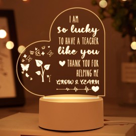 Vetbuosa Thank You Teacher Gifts. - Acrylic Night Light, Teacher Appreciation Gifts,Teacher Gifts for Women, Idea Gifts for Teachers, Retirement Farewell Gifts for Teachers.